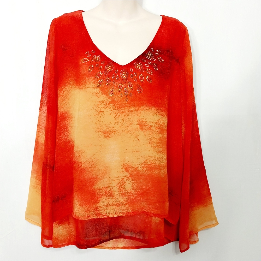 🔵BOGO FREE🔵 Energe Top Layered Embellished Hi Lo Sz L